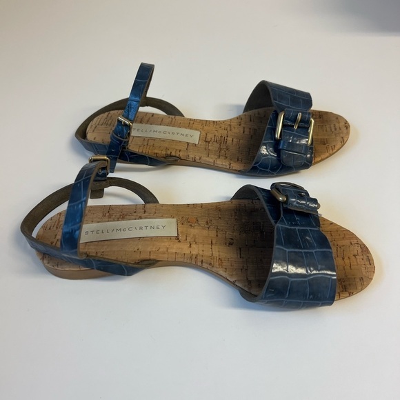 Stella McCartney Blue Faux Croc Linda Flat. Size 7=37. Great Condition. - Picture 3 of 6